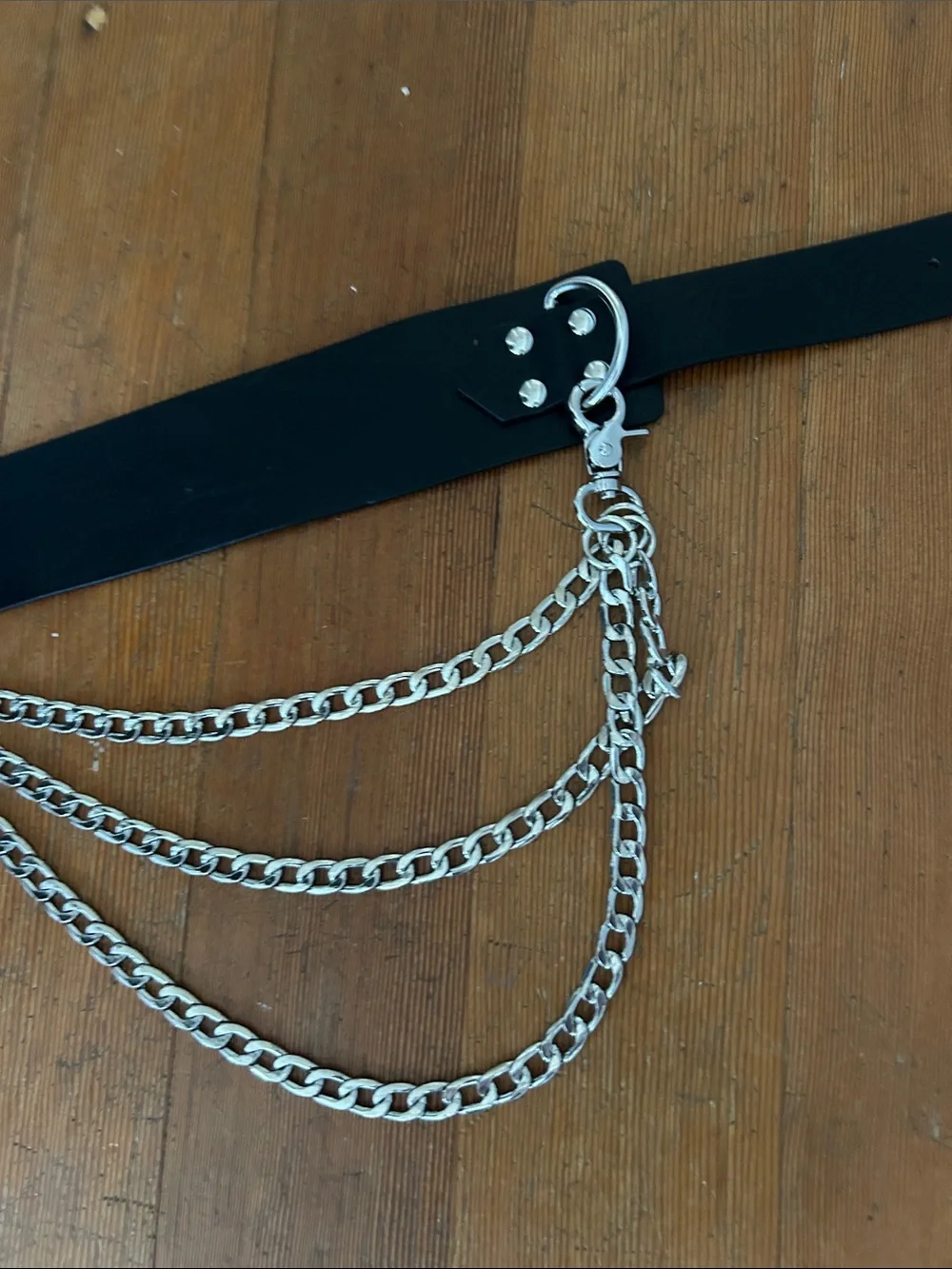 Midnight Hour Black Chain Draped Wide Belt goth industrial whimsycore - Picture 6 of 8